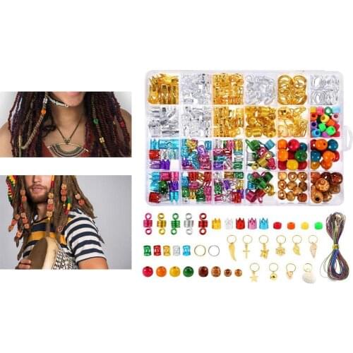 New Braid Hair Cuffs Clips Hair Braid Dreadlock Beads Cuffs Rings DIY Adjustable Decoration Pendants Hair Accessories for Girls