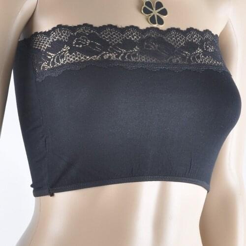 2019 Summer Strapless bra bandeau Wrapped Chest Female Lace Underwear crop top women bra plus size tube top soutien gorge femme