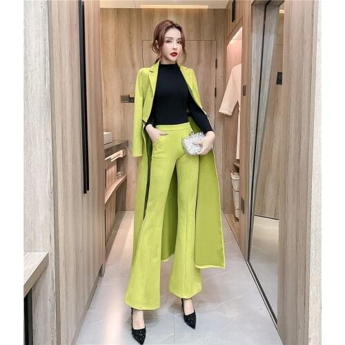 2pcs Tweed Suede Zipper High Waist Suit Set Women OL Lady Work Office Wear Warm Outwear Windbreaker Trench Overcoat