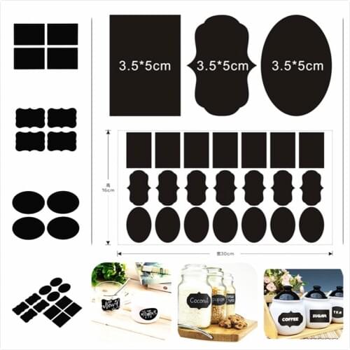 36PCS 3 Designs Black ChalkBoard Lable Stickers,Kitchen Jar,Wall,Cup Lable Tags Free Shipping