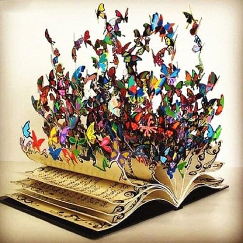 5D Diamond Painting Colorful Book Butterfly DIY Full Square/Round Drill Art Book Embroidery Cross Stitch Home Decor Painting