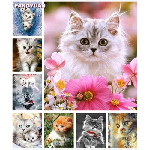 5D Diy Diamond Painting Animals Rhinestones Pictures Diamond Embroidery Cats Mosaic Cross Stitch Kits Art Home Decoration Gift