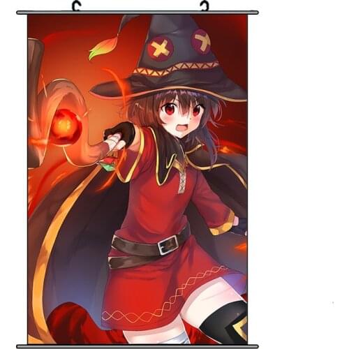 Anime KonoSuba Gods Blessing on This Wonderful World Wall Scroll DIY Custom HD Print Poster Home Decor