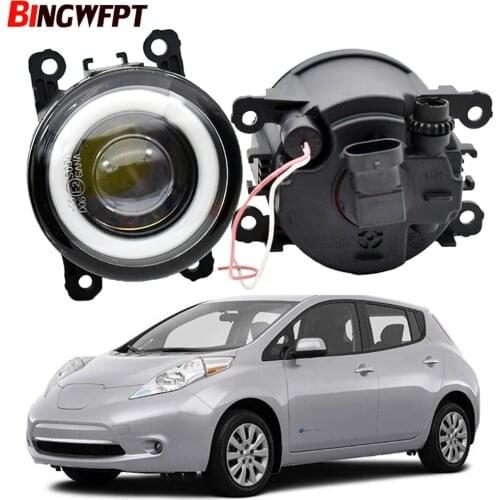 Car H11 LED Lens Fog Light Assembly For Nissan Leaf ZE0 2010 2011 2012-2017 Front Bumper Fog Lamp Daytime Running Light DRL 12V