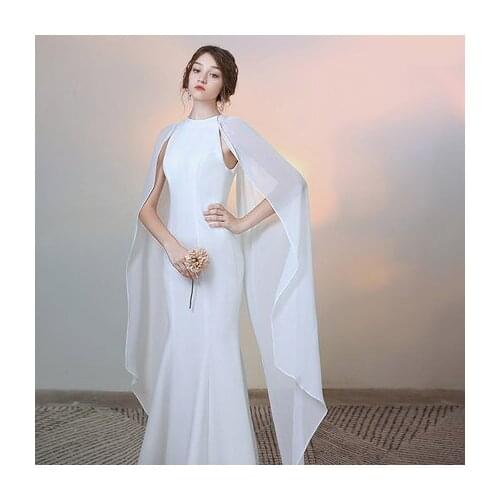 White mermaid long dress dragonfly sleeve gown Medieval dress court queen Renaissance Gown vintage Victoria dress stage