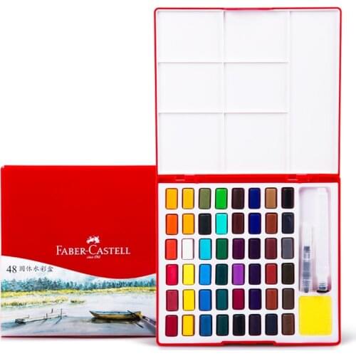 FABER CASTELL Solid Color 24/36/48 Color Transparent Beginner portable watercolor hand-painted set