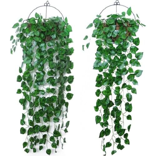 Artificial Flower Plant Rattan Vine Wall Fake Leaves Garland Wall for Wedding Decoration Pipe Roof Home Decor Plant Simulation