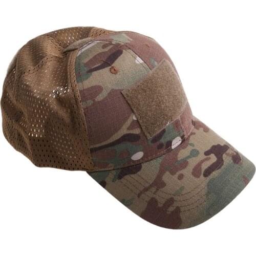 Camouflage Mesh Breathable Baseball Cap Army Tactical Grid Bionic Sun UV Hats