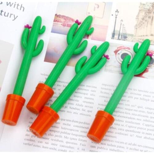Korean Stationery Cute Kawaii Cactus Potted Plant Ballpoint Pen Office School Supplies Novel Creative Gift