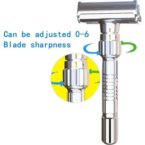 Classic Handle Razors Double-Edged Butterfly Twisted Opening T-Shaped 9-Speed Radical Adjustment Front Razors Unisex Sent 5 Blad