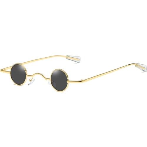 Classic Small Frame Round Metal Sunglasses Women Men Popular Color Lens Mini Punk Eyewear Vintage Fashion UV400 Oculos De Sol