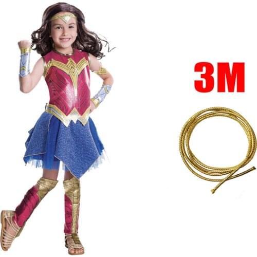 Halloween Super Girl Princess Diana Cosplay Costume Children Dress up Superhero Cosplay Costume For Kids With Lasso of Truth