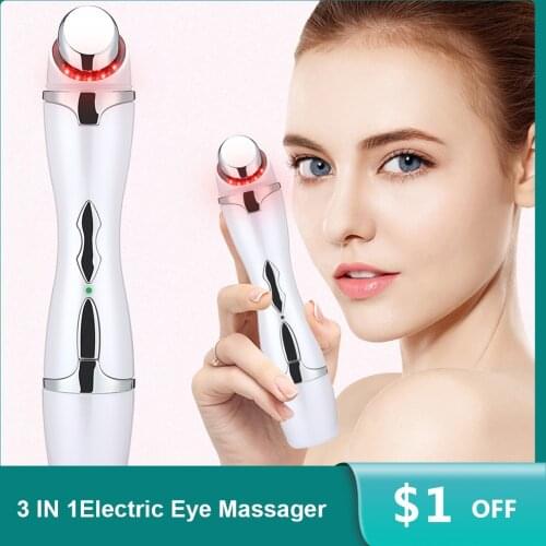 Red Blue Light Electric Eye Massage Device Eye Stress Relax Heating Massager IPL Vibrators Eye Massage Tools USB Rechargeable