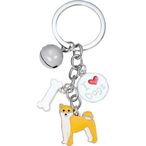 Creative Cute Pet Dog Series Alloy Keychain Teddy Bulldog Pendant Lady Bag Car Fashion Key Chain Jewelry Friend Gift