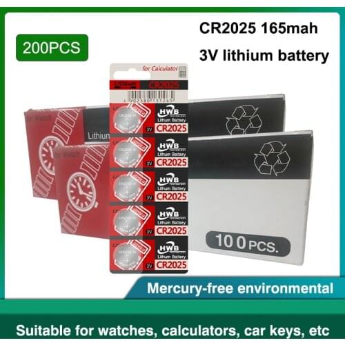 200PCS/LOT cr 2025 3V Lithium Coin Battery Original For maxell cr2025 Button Cell Batteries For Watch Calculator Weight Scale