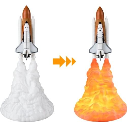 Newest Dropship 3D Print Saturn V Lamps Rechargeable Night Light Apollo 5 For Moon Land Space Lover as Room Decoration
