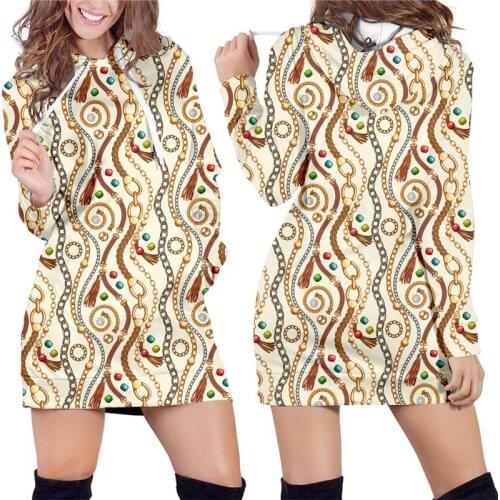 Pearl/golden/silver Chains New Womens Long Sweatshirt Vogue Trendy Baroque Style Streetwear Vintage Oversized 6XL Dropshipping