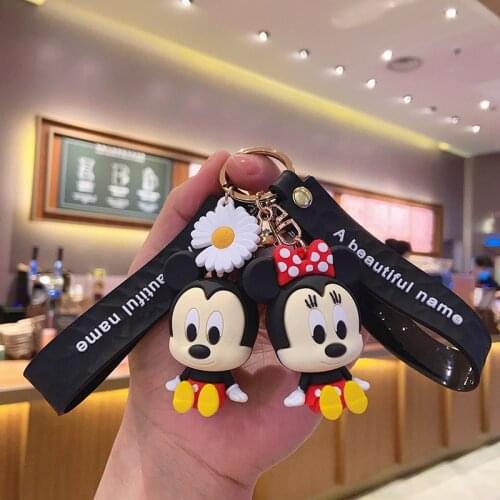 New Arrive Disney Keychain Mickey Mouse Minnie Cute Cartoon Daisy Crayon Key chain for Girl Boys Kids Fashion Car Bag Keyring