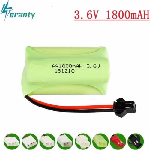 Upgrade 3.6v 1800mah NiNH Battery For Rc Toys Cars Tanks Trucks Robots Guns Boats AA Ni-MH 3.6v Rechargeable Battery Pack 1pcs