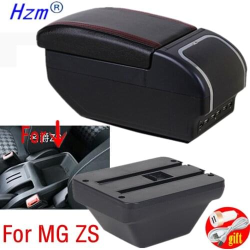 For MG ZS armrest box central Store content box car-styling decoration accessory With cup holder USB