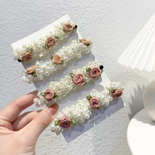 Cute Pearl Style Hair Accessories Scrunchies Girls Elastic Hair Bands Party Show Ponytail Hair Wear Toddlers Hair Ring