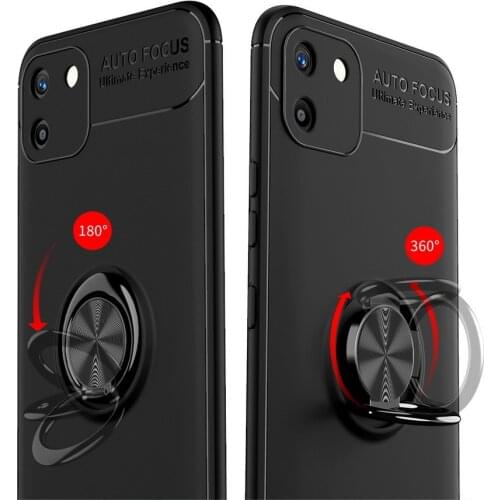 Luxury Silicone case For Realme C11 case Realme 6 6s Narzo X50 X3 SUPER ZOOM C3 Cover For OPPO Reno 4 Pro 5G Finger Ring Holder