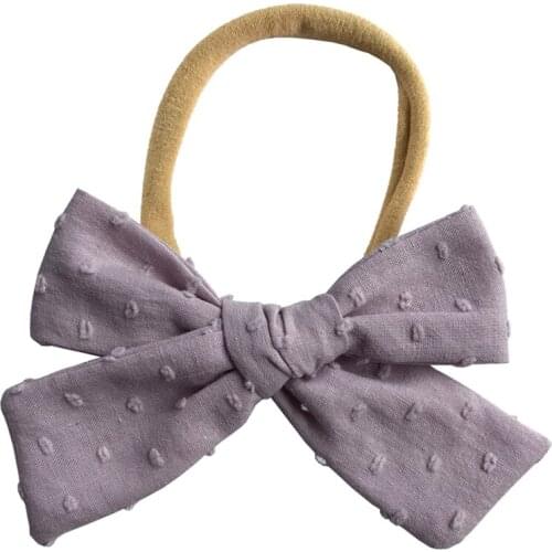 Piggy tail bow Headband Baby Toddler Girls Bubble Cotton fabric hair bow Soft Elastic headband Hair band Accessories Headwear