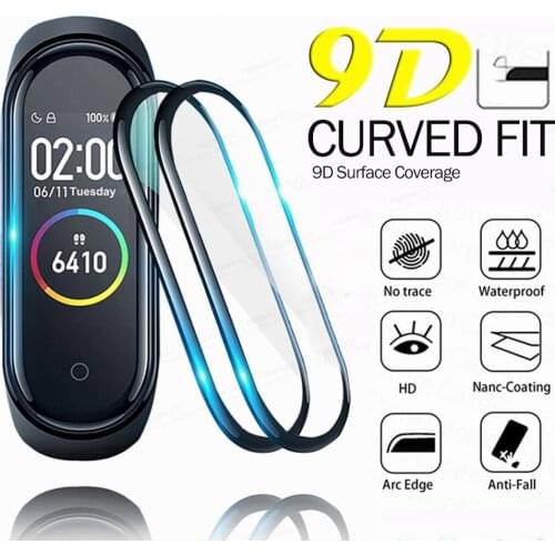 For Xiaomi Mi Band 6 Glass 2Pcs 9D Curved Soft Tempered Glass Xiomi Miband 6 Miband6 Mi band6 Screen Protector Protective Film