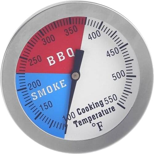 Stainless Steel BBQ Smoker Grill Thermometer/Temperature/Gauge Barbecue Tool