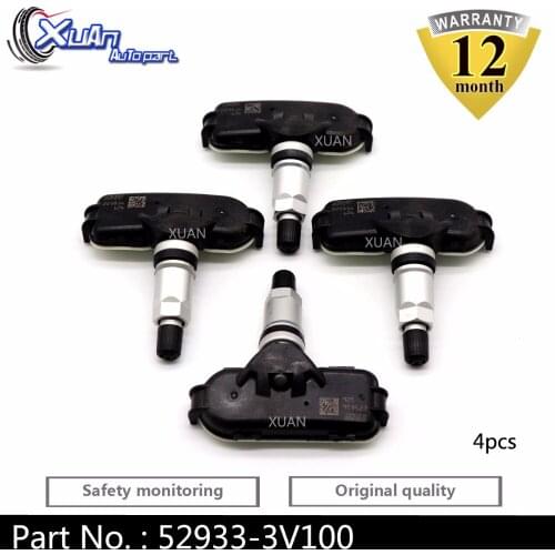 XUAN 4 PCS Tire Pressure Monitor Sensor TPMS 52933-3V100 For HYUNDAI Azera 11 i40 VF ix35 2.0L GT 1.6L Sunrunner 1.6L 434MHZ