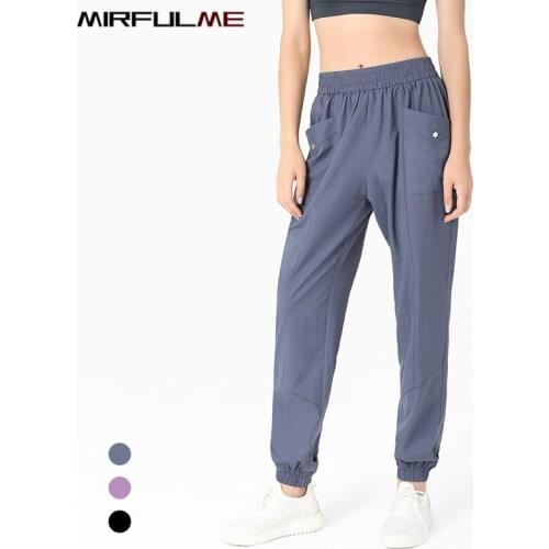 Women Jogger Pants Quick Dry High Waist Sports Leggings Loose Yoga Harem Pant Pocket Running Trousers Girls Gym Fitness Bloomers