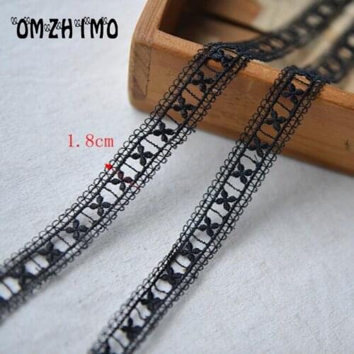 1.8cm width black hollow water soluble embroidery lace clothing accessories fabric lace applicaties