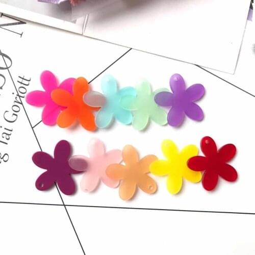 10pcs new Acrylic petals charms keychain pendant earrings Hang a neck chain DIY gift decoration