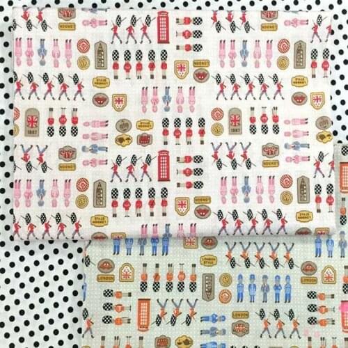 50x160cm Classic ink Blue UK Royal Guards & Soilders printed 100% cotton twill handwork home decor quilting patchwork DIY