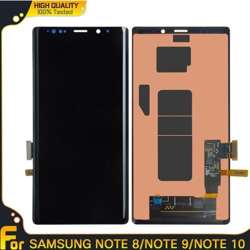 AAA 100% Original AMOLED For Samsung Galaxy note 8 note 9 note 10 LCD N950 N960 N975 Display Touch Screen Assembly+With Frame