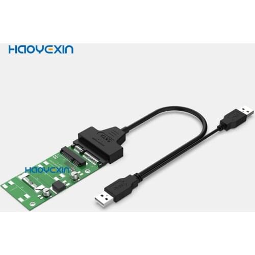 HYX MSATA SSD To 2.5'' SATA Adapter Converter Card Module Board Mini Pcie Ssd Wholesale Reader Card with USBTOSATA Cable suit