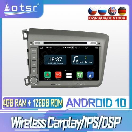 Android 10 PX6 128G For HONDA Civic 2012 2014 - 2015 DVD GPS Navigation Auto Radio Stereo Video Multimedia Player HeadUnit 2din