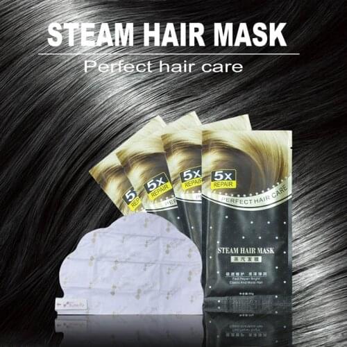 5pcs/lots Keratin Automatic Heating Steam Hair Mask Keratin Argan Oil Treatment Hair Coarse, Dry, Split Ends Keratin