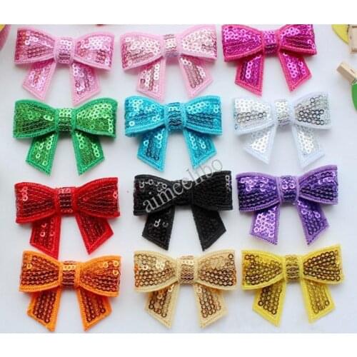 Free Shipping Sequined Bows Without Hair Clips, kid Hair Accessories
