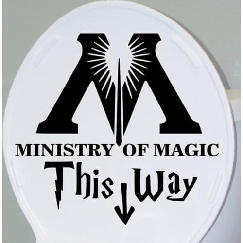 MINISTRY OF MAGIC Vinyl Toilet Sticker Quality Closetool Decal Home Decor Decals Art Barthroom DIY Mural Wall Stickers BB-38