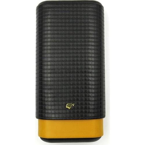 COHIBA Travel Cigar Cigarette Case Leather Cedar Wood 3 Tube Cigars Case Box Outdoor Portable Humidor Cedar Wood Holder Gift