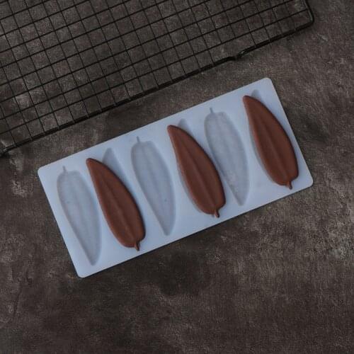 Long Narrow Leaf Shape Chocolate Mold Cake Decorating Lanceolate Leaves Chocolate Transfer Sheet Mould Baking Stencil Chablon