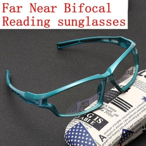 Transition Photochromic Bifocal Reading Glasses Men Sports Hyperopia Eyeglasses Women Outdoor Driving Presbyopic Sunglasses NX