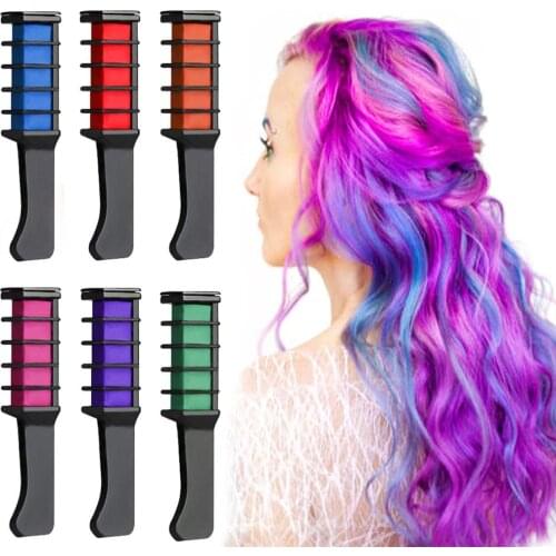 One Time Chalks For Hair Professional Crayons For Hair Multicolor Color Dye Temporary Hair Dye Comb Hair