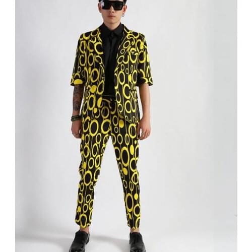 M-6XL! Big yards mens clothing Round vision in the sleeve outfit spring and summer in the sleeve suit slim stylish mens suits