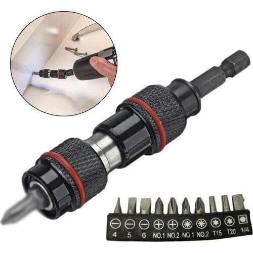 Magnetic Screwdriver Drill Bit Holder With 10pcs Screwdrivers Angle Pivoting Bit Tip Holder Drive Guide Extension Adapter