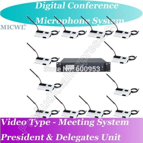 MICWL Video Teleconference function Wired Digital Microphone Meeting Conference System Chairman Delegate Unit