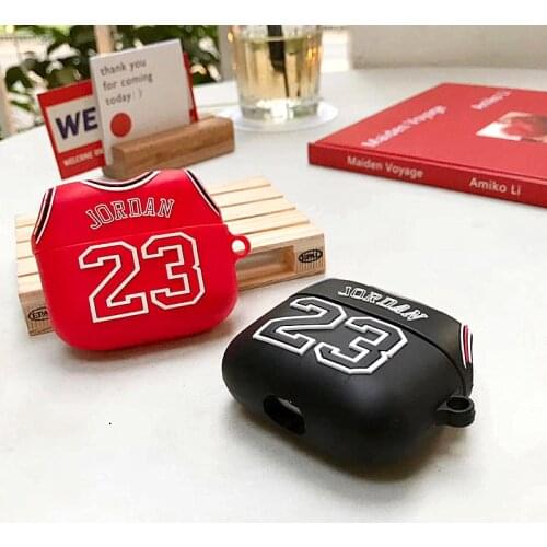 Tide brand 3D Jordan 23 Jerseys Silicone Soft Bluetooth Wireless Earphone Case For Apple AirPods pro 3 for AirPods 1 2 cover