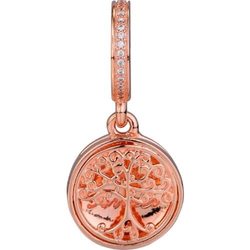 Genuine 925 Sterling Silver Family Roots Dangle Charm Beads Fits Pandora Bracelet Female Jewelry Charms Bead berloques kralen