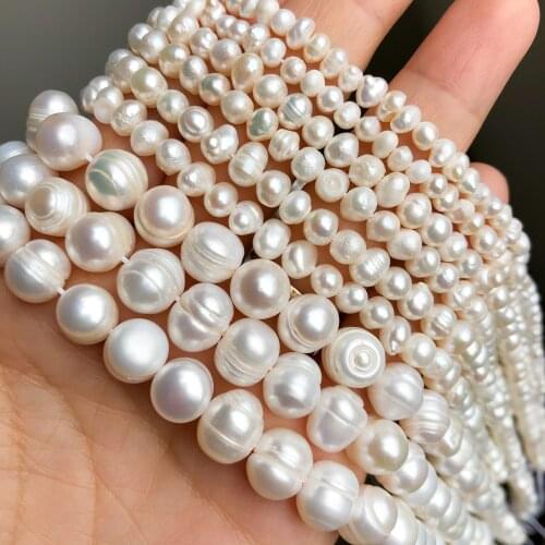 Natural Freshwater White Pearls Irregular High Quality Round Loose Beads For Jewelry Making DIY Women Bracelet Necklace Hairpin